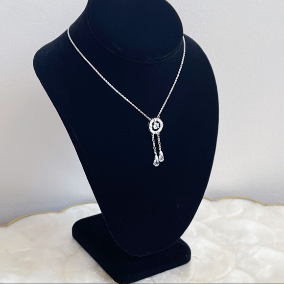 Silver Tone April Faux Diamond White Enamel Pendant Sparkly Girls Necklace NWOT - Picture 9 of 16